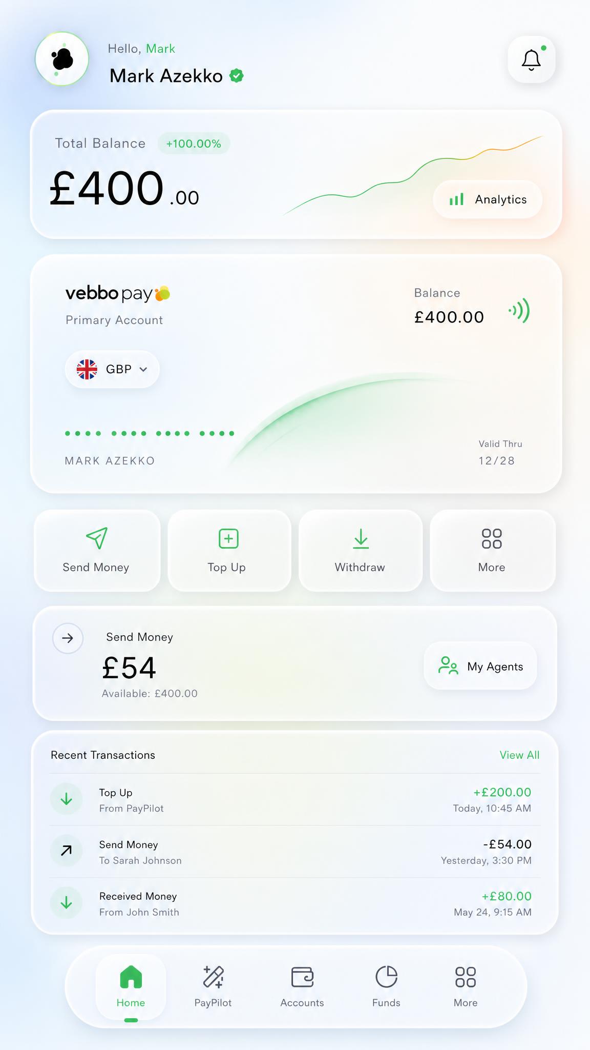 AgentPay Fleet banking workspace